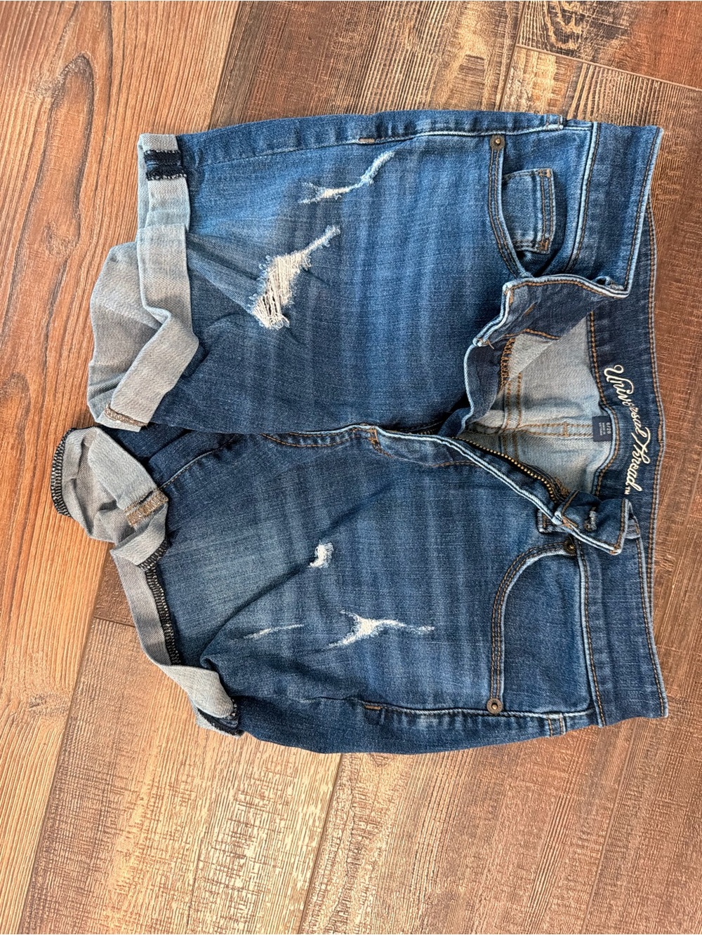 Universal Thread Men's Distressed Blue Denim Shorts